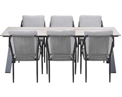 Garden Impressions Stevie tuinset 7-delig - Braga tuintafel 220x100 cm