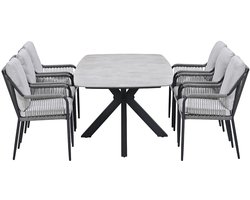 Garden Impressions Stevie tuinset 7-delig - Fiore tuintafel 220x100 cm