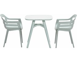 Garden Impressions Sunny balkonset 3-delig - Hareno tuintafel 71x71 cm - olijf