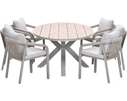 Garden Impressions Tarera tuinset 7-delig dakar sand - Tulli tuintafel 220x115 cm - light teak vironwood