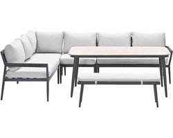 Garden Impressions Tineo lounge dining set 6-delig - donker grijs