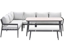 Garden Impressions Tineo lounge dining set 6-delig - donker grijs