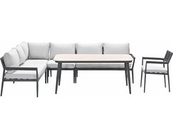 Garden Impressions Tineo lounge dining set 6-delig incl stoel - donker grijs
