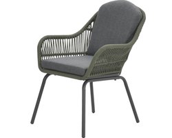 Garden Impressions Triton dining stoel - rope moss green - carbon black/ mystic grey