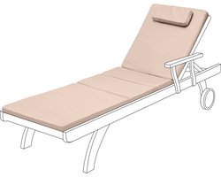 Garden Ligbedkussen - Zonnebank Kussen voor Tuinmeubelen - Hypoallergeen Ligstoel Kussen Waterbestendig met Vezels Gevuld - Ligbedkussen voor Tuin