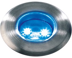 Garden Lights: Astrum Blauw Grondspot 12 Volt - Zilvergrijs