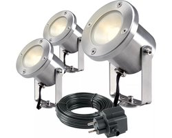 Garden Lights: Catalpa Tuinspot Set (3st) - Zilvergrijs