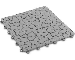 Garden of Eden - Tuintegels - Vlonder - Vlondertegel - Terrastegels Kunststof - Grijs - Steenpatroon 29x29CM - 4 Tegels voor op Balkon, Terras, Tuin etc.