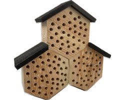 GARDEN SPIRIT Massief bijenhotel 34 x 9 x 31 cm Insectenhotel