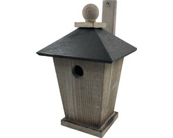 GARDEN SPIRIT Vogelhuisje 20 x 20 x 29 cm. Nestkast gevlamd zwart