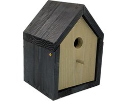 GARDEN SPIRIT Vogelhuisje Modern Nestkast 16 x 13 x 22 cm Zwart Grijs