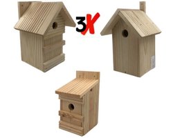 GARDEN SPIRIT - Vogelhuisje set van 3 - Nestkast om te schilderen
