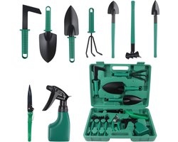 Gardening Tool Set 12-delig - Professionele Tuingereedschap Set met Opbergkist - Onkruidsteker, Snoeischaar, Gieter en Handgereedschap - Groen Tuinieren Set voor Volwassenen en Kinderen - Ideaal Cadeau voor Tuinliefhebbers