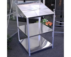 Gardenmeister Oppottafel 55x56x92 cm - Tuinwerktafel van metaal - Tuinwerkbank met opstaande randen - Plantentafel, Plantenrek, Plantenstandaard