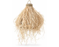 Gardenseasons Ibiza Solar Hanglamp – Bohemian Buitenlamp – Stro/Bamboe – Warm Wit – 30 cm