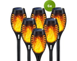 GardenXL Solar Tuinverlichting - LED Tuinfakkels - Tuinverlichting op Zonne Energie - Buitenverlichting - Lamp voor in de Tuin - 51cm - 6 Stuks
