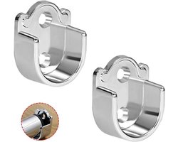 Garderobe Kast Staaf Beugel 2 stuks - Zinklegering - Douchegordijn Staaf Ondersteuningen - Pole End Sockets - Flens Houder - Dia 19mm.