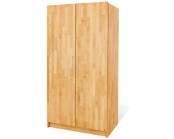 Garderobe Natura - Massief Houten Kast - Soft-Close Kast - Lijnolie Afwerking - 94cm x 63cm x 182cm