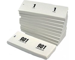 Garderobe nummers op blok 1-1000 wit