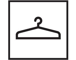 Garderobe sticker, wit zwart 150 x 150 mm