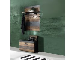 Garderobecombinatie Indy | Paneel en bank | Old Wood-design