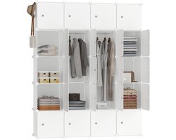 Garderobekast – 20 Kubussen Garderobekastsysteem – Opbergkast voor slaapkamer, woonkamer of kantoor – Wit
