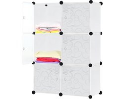 Garderobekast – 6 Kubussen Garderobekastsysteem – Opbergkast voor slaapkamer, woonkamer of kantoor – Wit