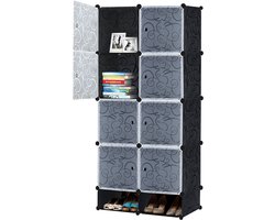 Garderobekast – 8 Kubussen Garderobekastsysteem – Opbergkast voor slaapkamer, woonkamer of kantoor – Zwart