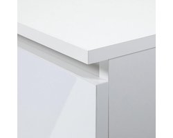 Garderobekast 80 cm - ABTKANTOOR Maja Kledingkast Mat Wit - Smalle Linnenkast met 2 Deuren & 2 Laden - Kast met Kledingstang & Planken - Ruimtebesparende Slaapkamer & Hal Kast