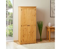 Garderobekast CANCUN van massief grenen met 1 kledingroede en legplank