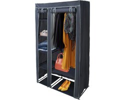 Garderobekast - Garderobekast opvouwbaar - 1 kledingroede en 7 planken - 100x46x174 cm