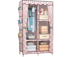 Garderobekast Hout - Kledingrek Kast - Kleding Opbergen - Houten Frame - 87x45x167 cm - Groen