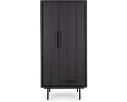 Garderobekast Jayden mangohout 180x85x65 cm - Zwart