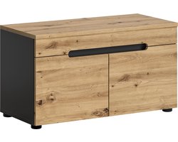 Garderobekast - Kastsysteem - Opbergkast - Ambachtelijke stijl - Basaltgrijs - 80 cm x 45 cm x 37 cm, FSC-gecertificeerd, tijdloos design