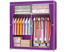 Garderobekast - Kledingkast Organizer - Ruimte Besparen - Stofdichte Hoes - 168 cm Hoog - Paars