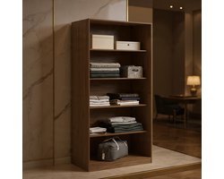 Garderobekast met 5 Vakjes | Kledingkast voor Slaapkamer en Hal | Robuuste Halkast van Artisan Eiken Hout | Compacte Opbergkast voor Kleding, Mutsen, Handschoenen - House&Garden