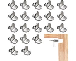 Garderobekastverdelerspijkers - Bevestiging van houten panelen en glas - Meubelbeslag en accessoires - voor keukenkasten, boekenkasten, kasten, kasten, houten en glazen plankbeugels - Zilver - 20 stuks
