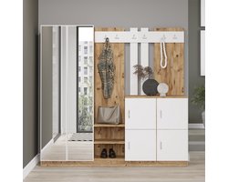 Garderobemeubel Didim XL Melamine Atlantic Pine Wit