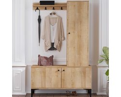 Garderobemeubel Lex Melamine Eiken Zwart