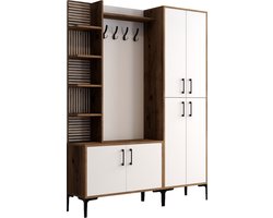 Garderobemeubel Viyana Large Melamine Walnoot Wit