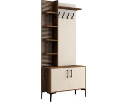 Garderobemeubel Viyana Melamine Walnoot Crème