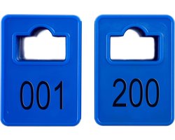 Garderobemunten - blauw - vierkante opening - 001-200