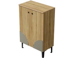 Garderobenset Zwart Metaal Voor Hal Slaapkamer Garderobe Met Spiegel Haken Schubladen Schirmstander 60 x 32 x 94 cm