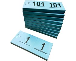 Garderobenummers 1 - 1000 - Nummerblocks - Afscheurbare Lootjes blauw - DULA