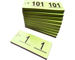 Garderobenummers 1 - 1000 - Nummerblocks - Afscheurbare Lootjes geel - DULA