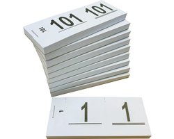 Garderobenummers 1 - 1000 - Nummerblocks - Afscheurbare Lootjes wit - DULA