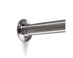 Garderobestang rond Ø 25 mm L: 1500 mm Roestvrij staal geborsteld incl. roedesteun CIRCLE