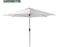 Gardington Parasol – 270 cm – Grijze Paal - Wit Doek - Aluminium