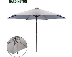 Gardington Parasol – Kantelbaar – Aluminium – Zonnedoek /Zonneluifel/Zonnescherm/Zonnewering – Licht Grijs - 270 cm
