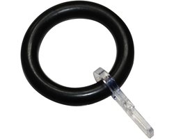 GARDINIA gordijnringen voor gordijnroedes met een diameter tot 28 mm, met gordijnhaken, gordijnringen, breedte 9 mm, kunststof, zwart, 10 stuks